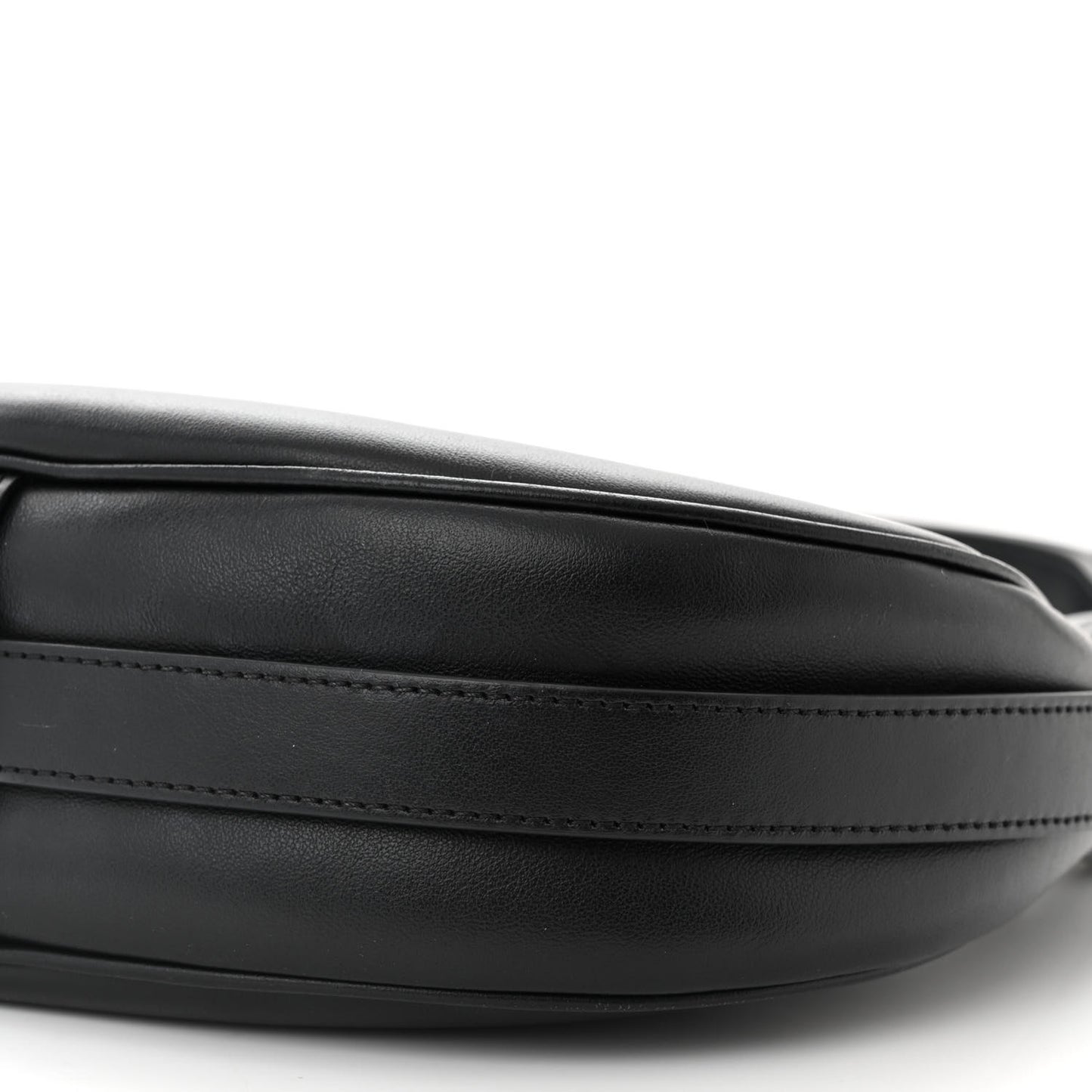 Smooth Calfskin Medium Strap Ava Shoulder Bag Black