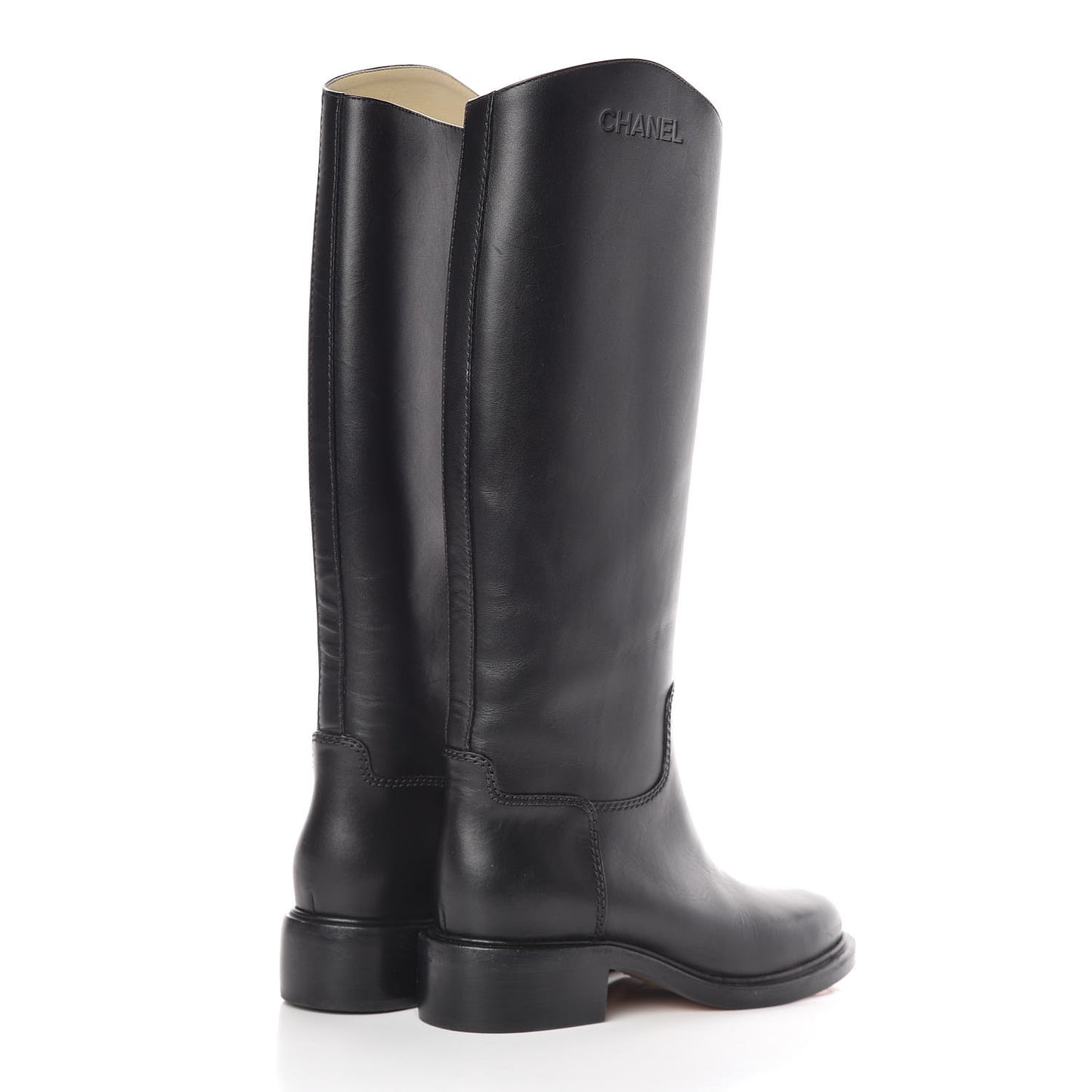 Calfskin Knee High Boots 38 Black
