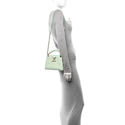 Louis Vuitton Taurillon Summer Stardust Mini Capucines  Vert D'eau 2 of 10