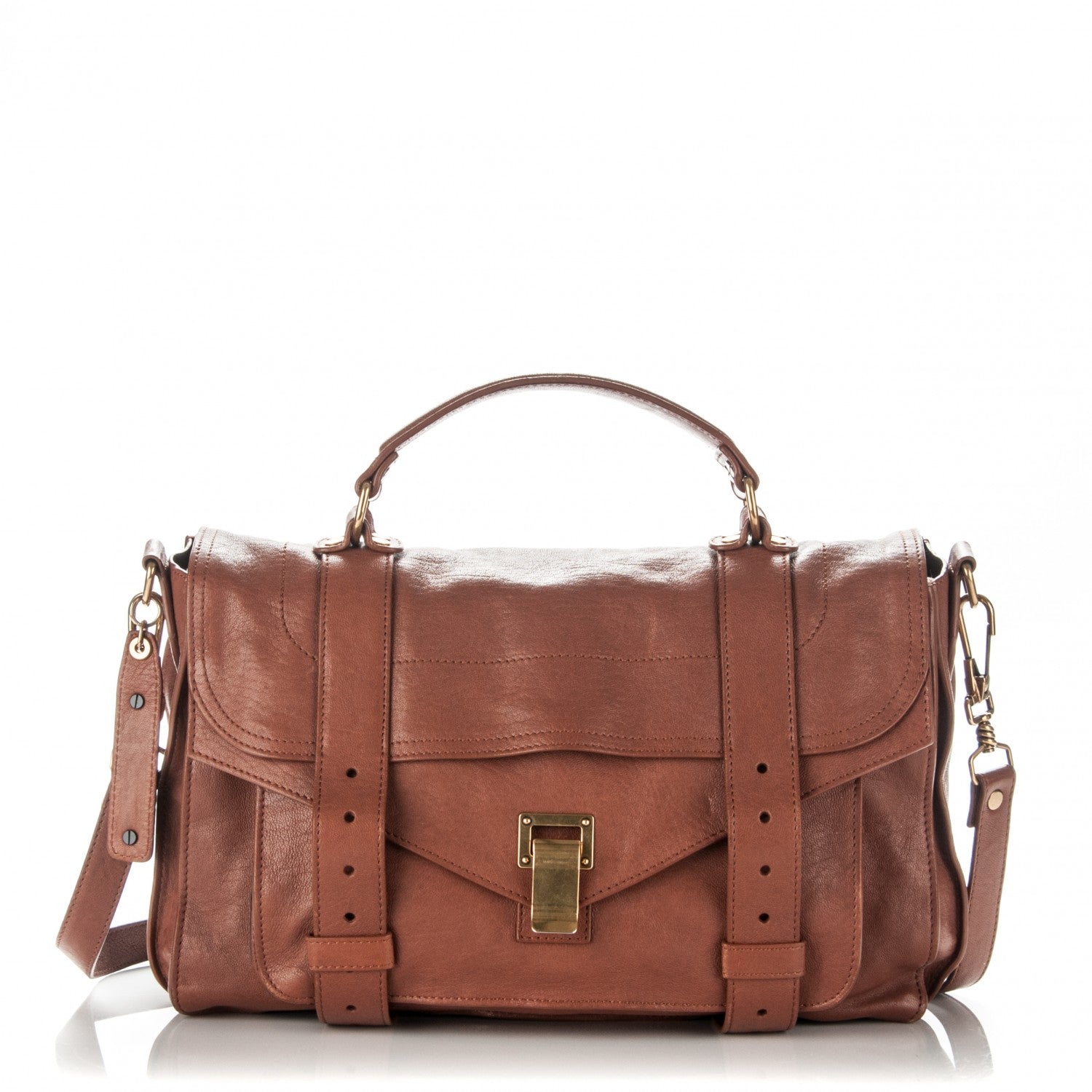 Proenza Schouler Lambskin Medium PS1 Satchel Saddle 1 of 8