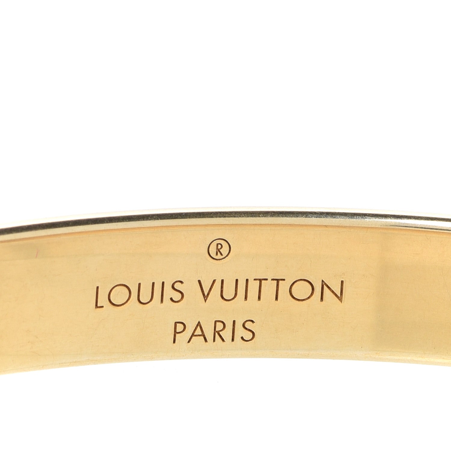 Louis Vuitton Brass Crystal Monogram Nanogram Strass Cuff S Gold 5 of 6