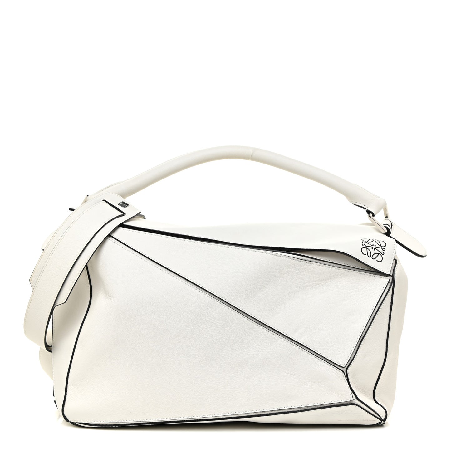 Calfskin Medium Puzzle Bag White