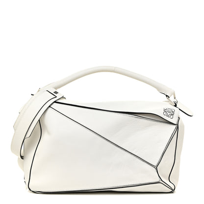 Loewe Calfskin Medium Puzzle Bag White 1 of 19