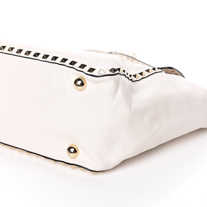 Valentino Garavani Vitello Rockstud Single Handle Flap Tote White 10 of 13