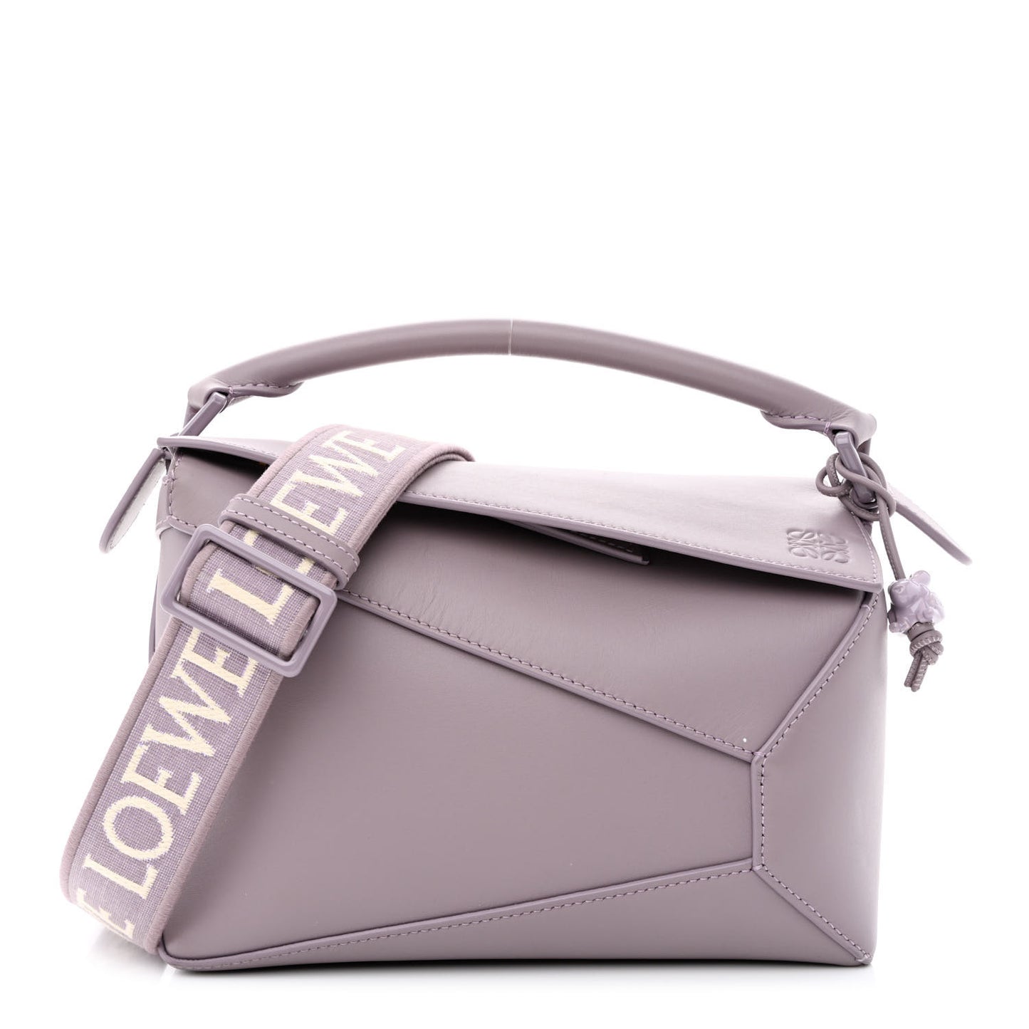 Satin Calfskin Monochrome Small Puzzle Edge Bag Pale Aubergine Glaze