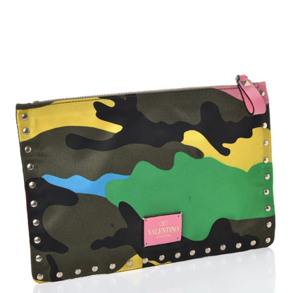 Valentino Garavani Nylon Camouflage Print Rockstud Zip Pouch Multicolor 3 of 13