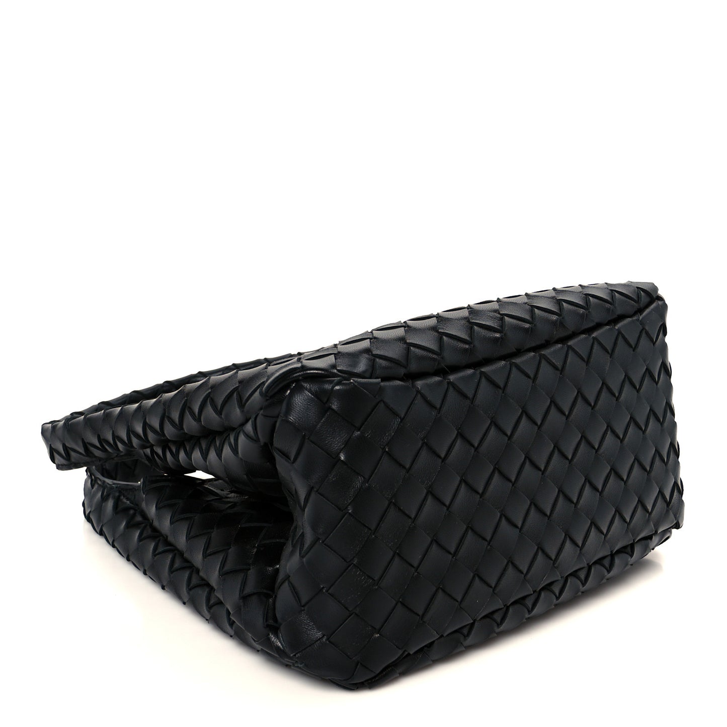 Nappa Intrecciato Small Campana Shoulder Bag Black