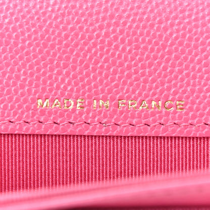 Chanel Caviar Quilted Flap Card Holder Wallet Pink 7 of 8