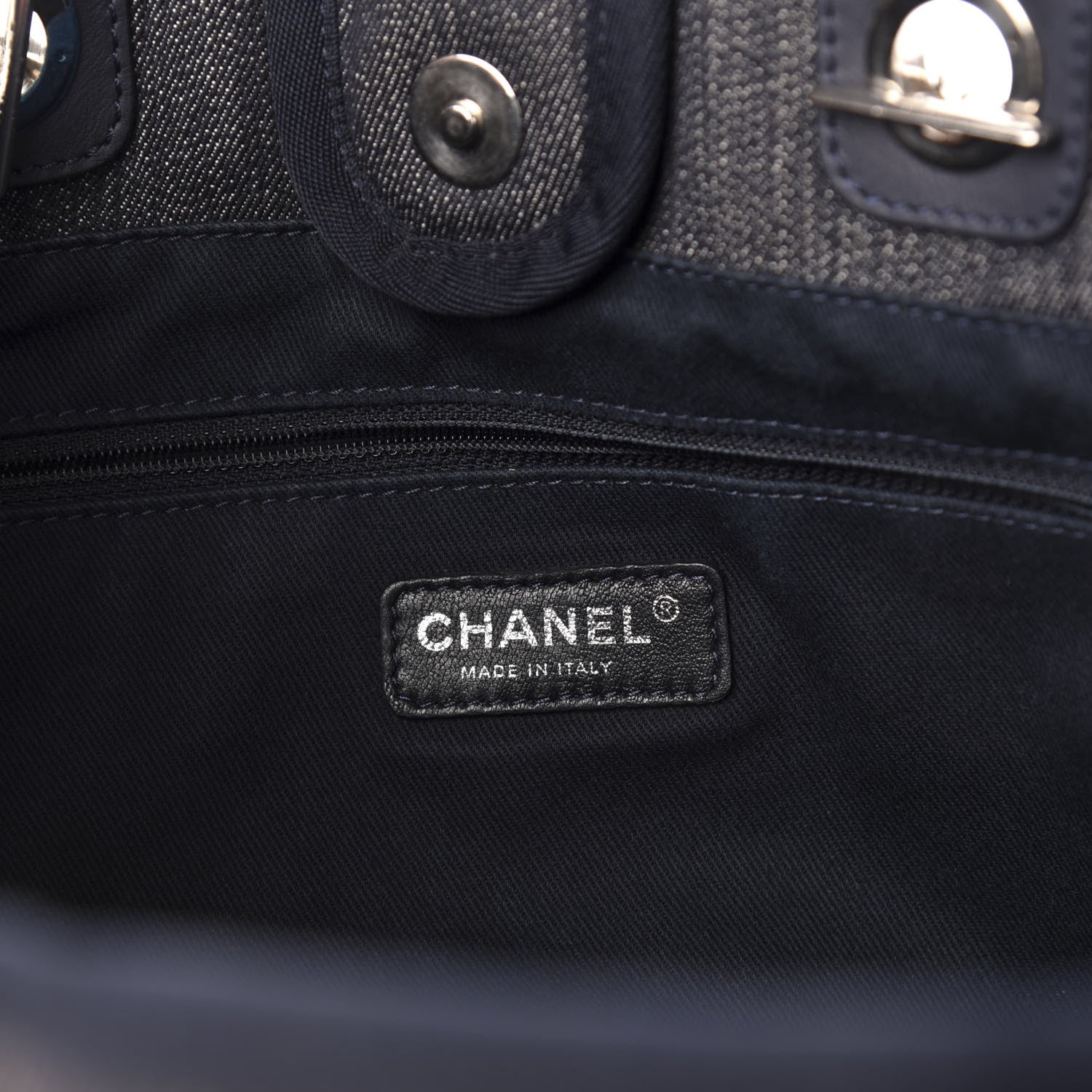 Chanel Denim Small Deauville Tote Dark Blue 6 of 10