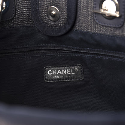 Chanel Denim Small Deauville Tote Dark Blue 6 of 10