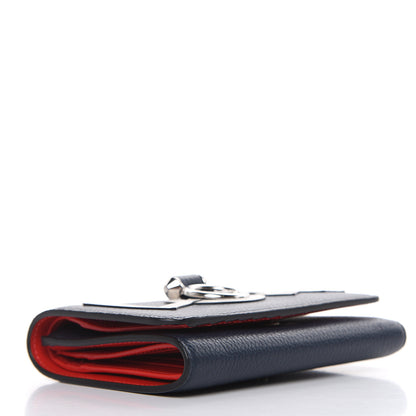 Christian Louboutin Calfskin Love Mini Rubylou Trifold Wallet Marine Latte Silver 4 of 8