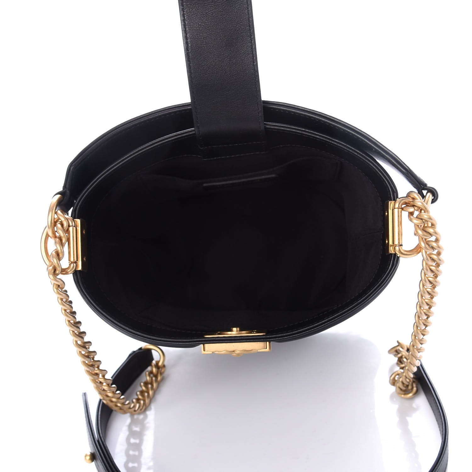Chanel Calfskin Quilted Boy Bucket Bag Black 5 of 8