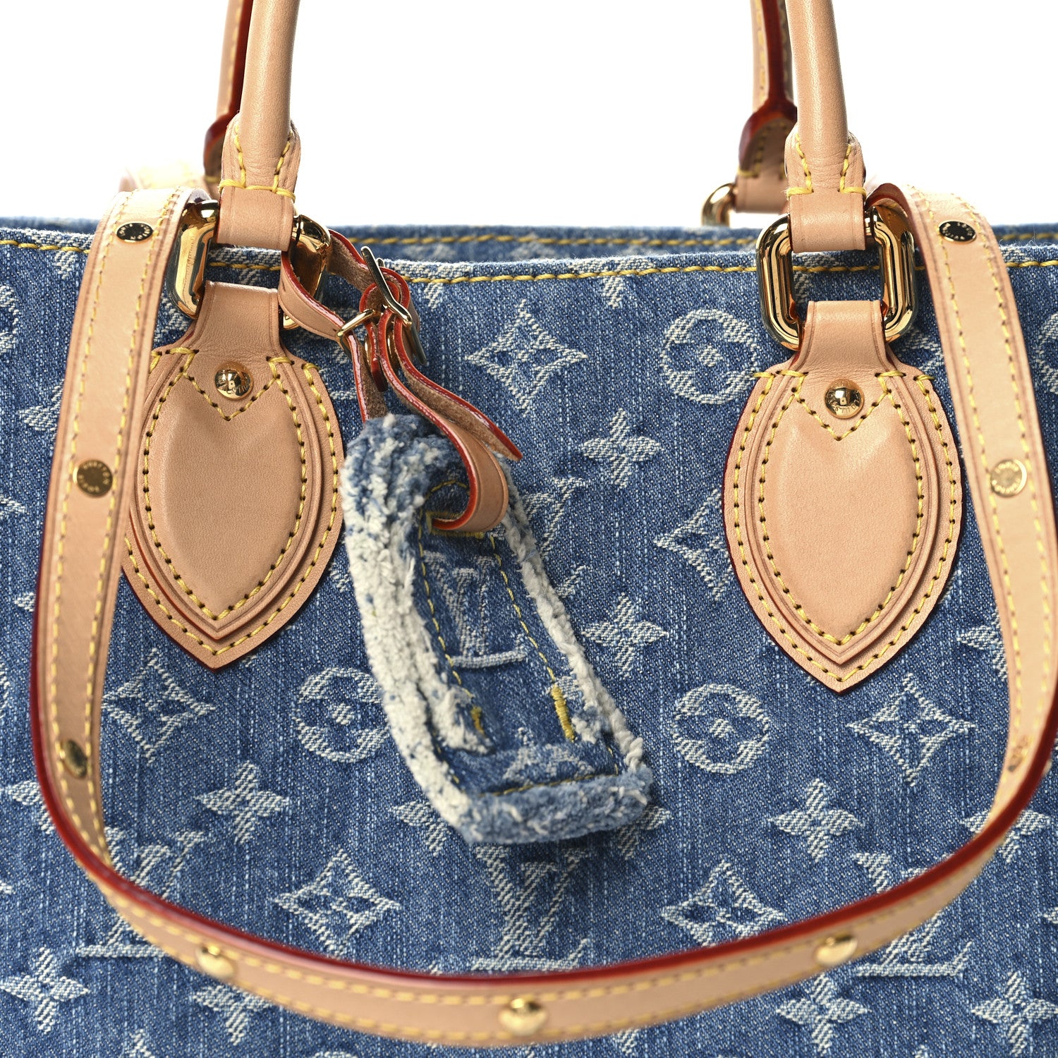 Louis Vuitton Monogram Denim Onthego MM Blue 7 of 9