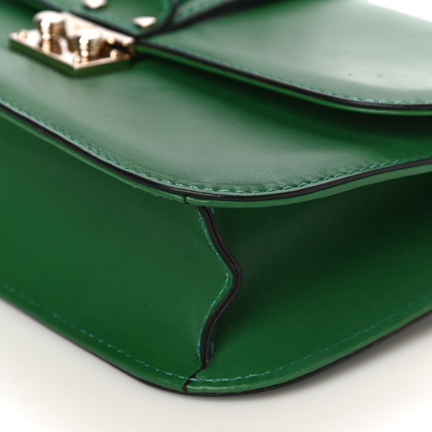 Valentino Garavani Vitello Medium Glam Lock Rockstud Flap Pop Green 8 of 14