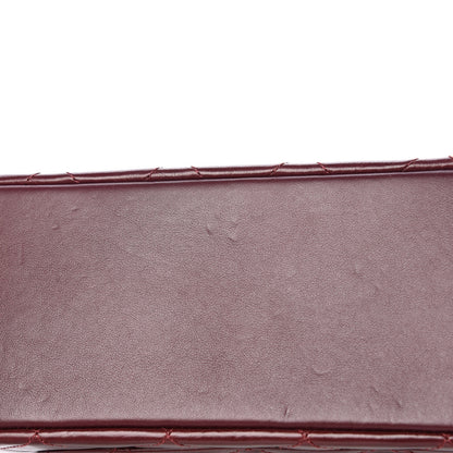 Chanel Calfskin Quilted Medium Gold Bar Top Handle Flap Burgundy 10 of 12