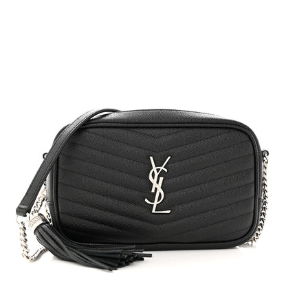 Saint Laurent Grain De Poudre Matelasse Monogram Mini Lou Camera Bag Black 1 of 10
