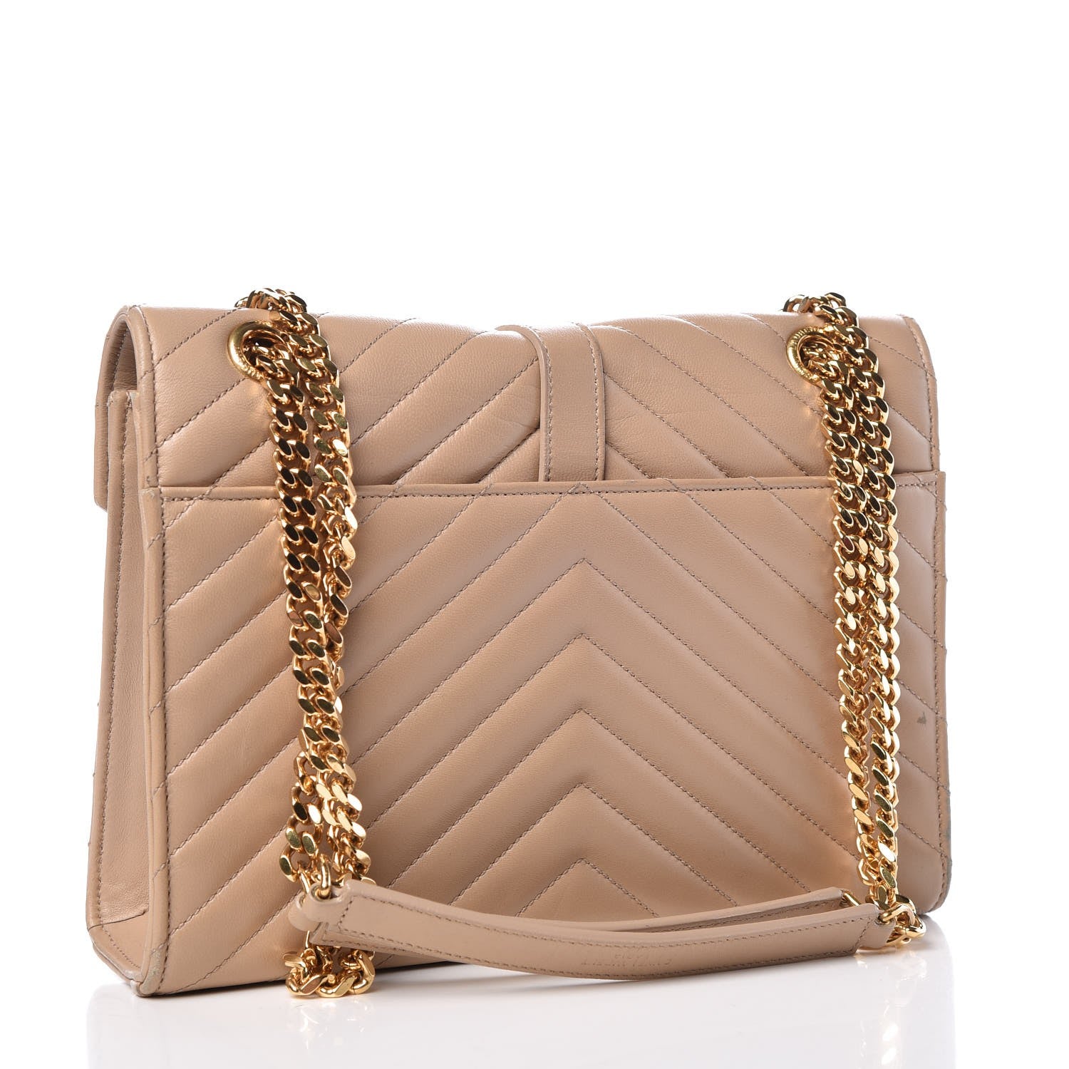 Saint Laurent Lambskin Matelasse Medium Monogram Satchel Dark Beige 4 of 12