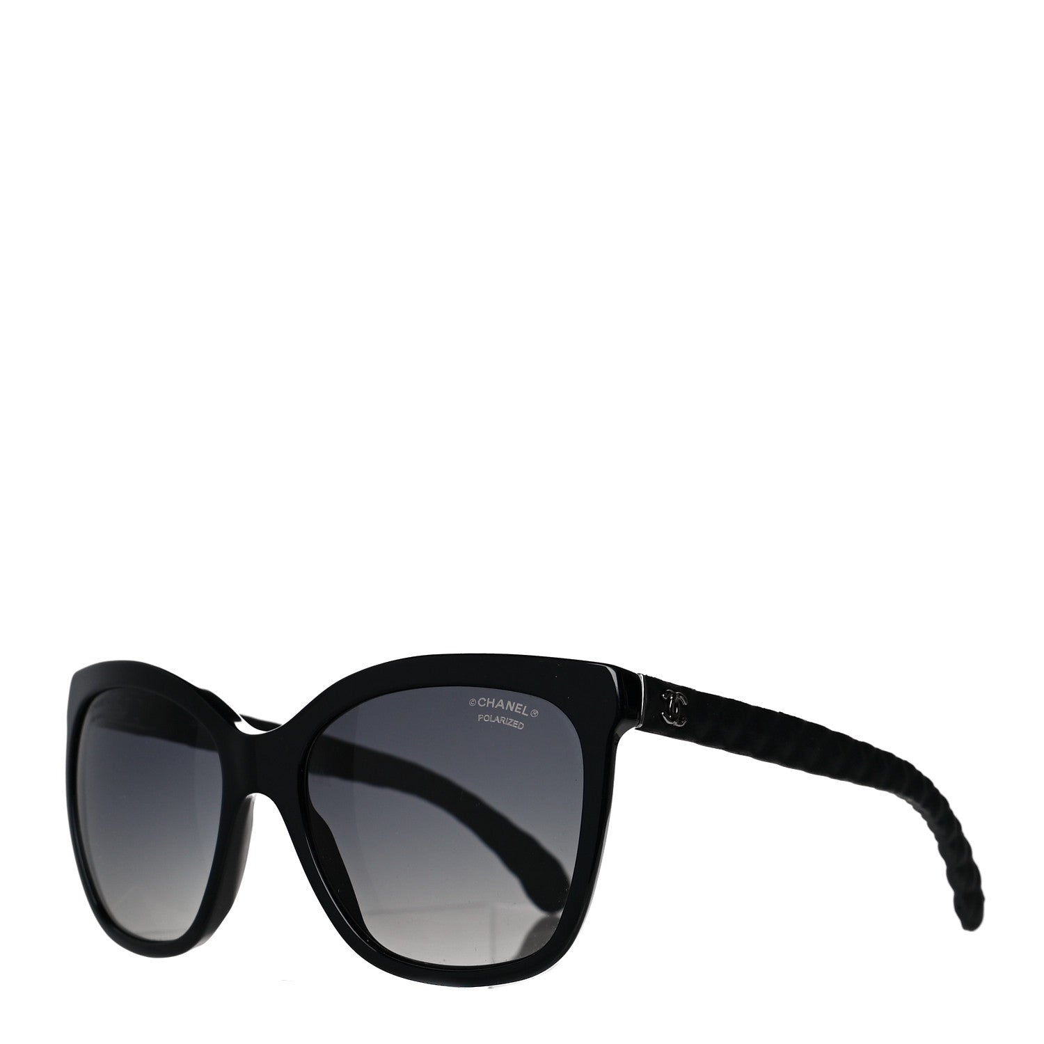Chanel Acetate Quilted Polarized Butterfly CC Sunglasses 5288-Q Black 1 of 7