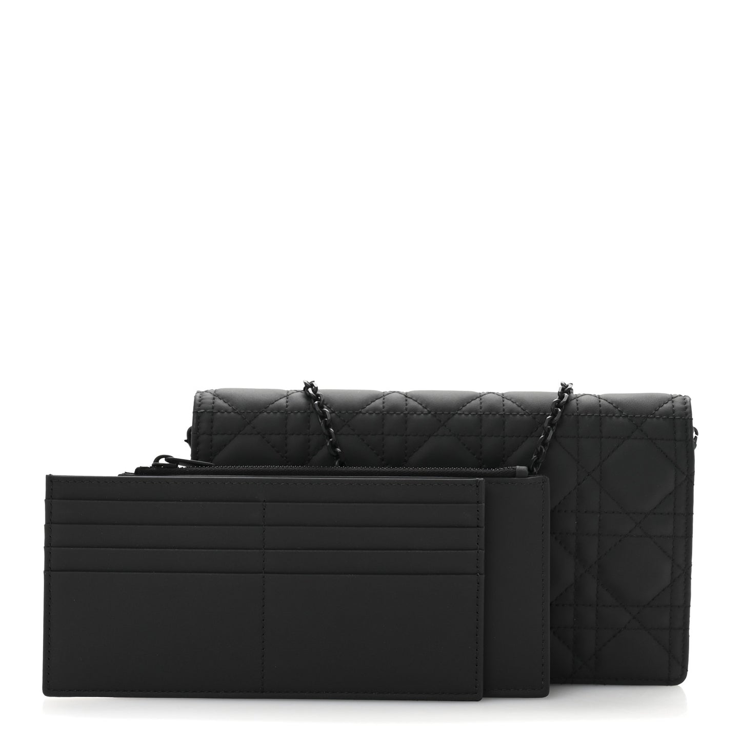 Ultra Matte Calfskin Cannage Lady Dior Clutch Black