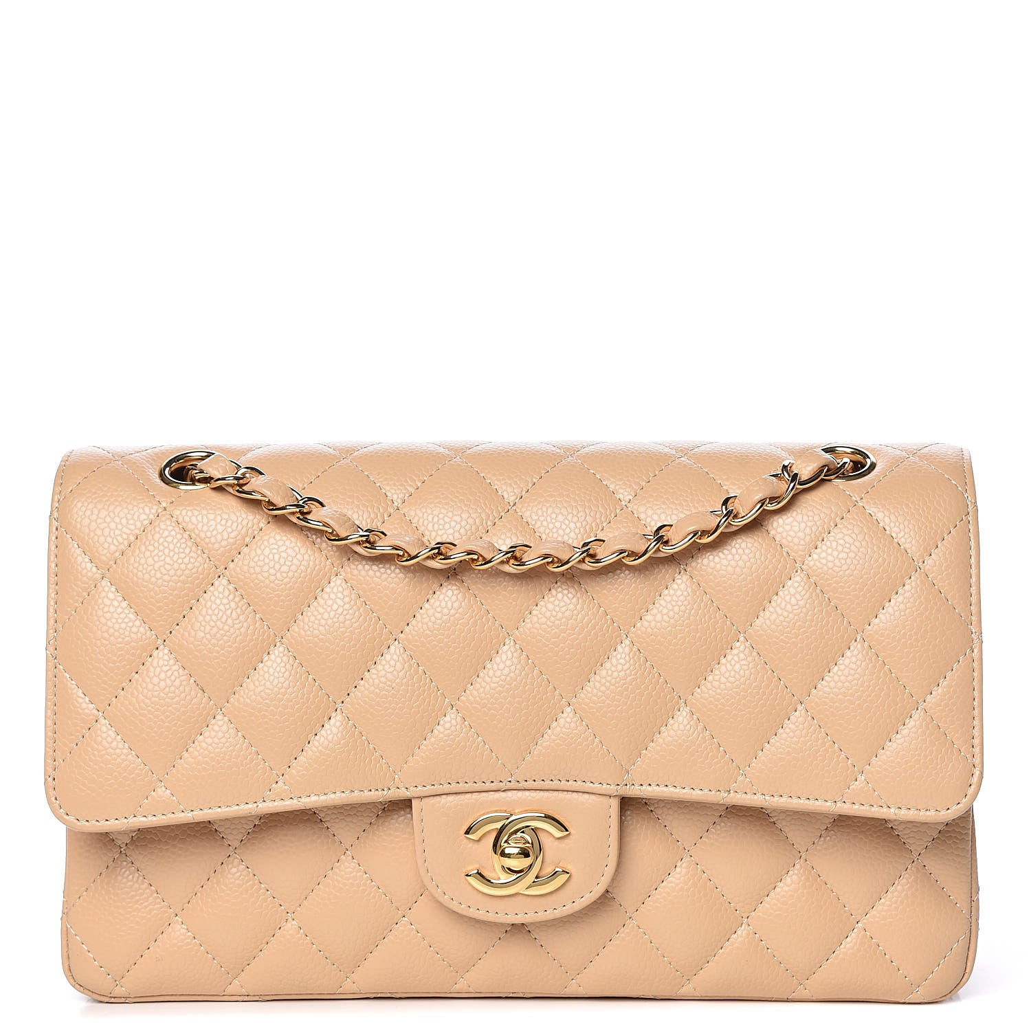 Chanel Caviar Quilted Medium Double Flap Beige Clair 1 of 14