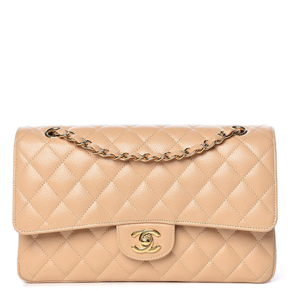 Chanel Caviar Quilted Medium Double Flap Beige Clair 1 of 14