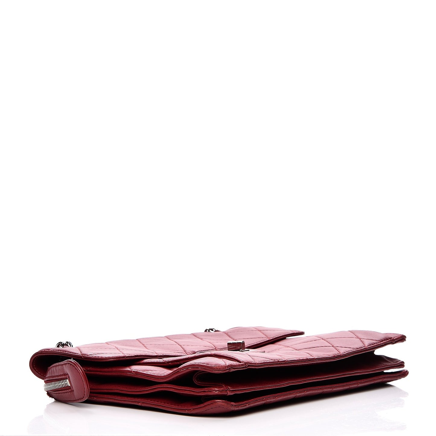 Lambskin Paris Bombay Reissue Accordion Flap Dark Red