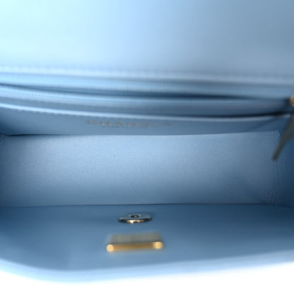 Chanel Lambskin Quilted Mini Rectangular Flap Light Blue 5 of 11