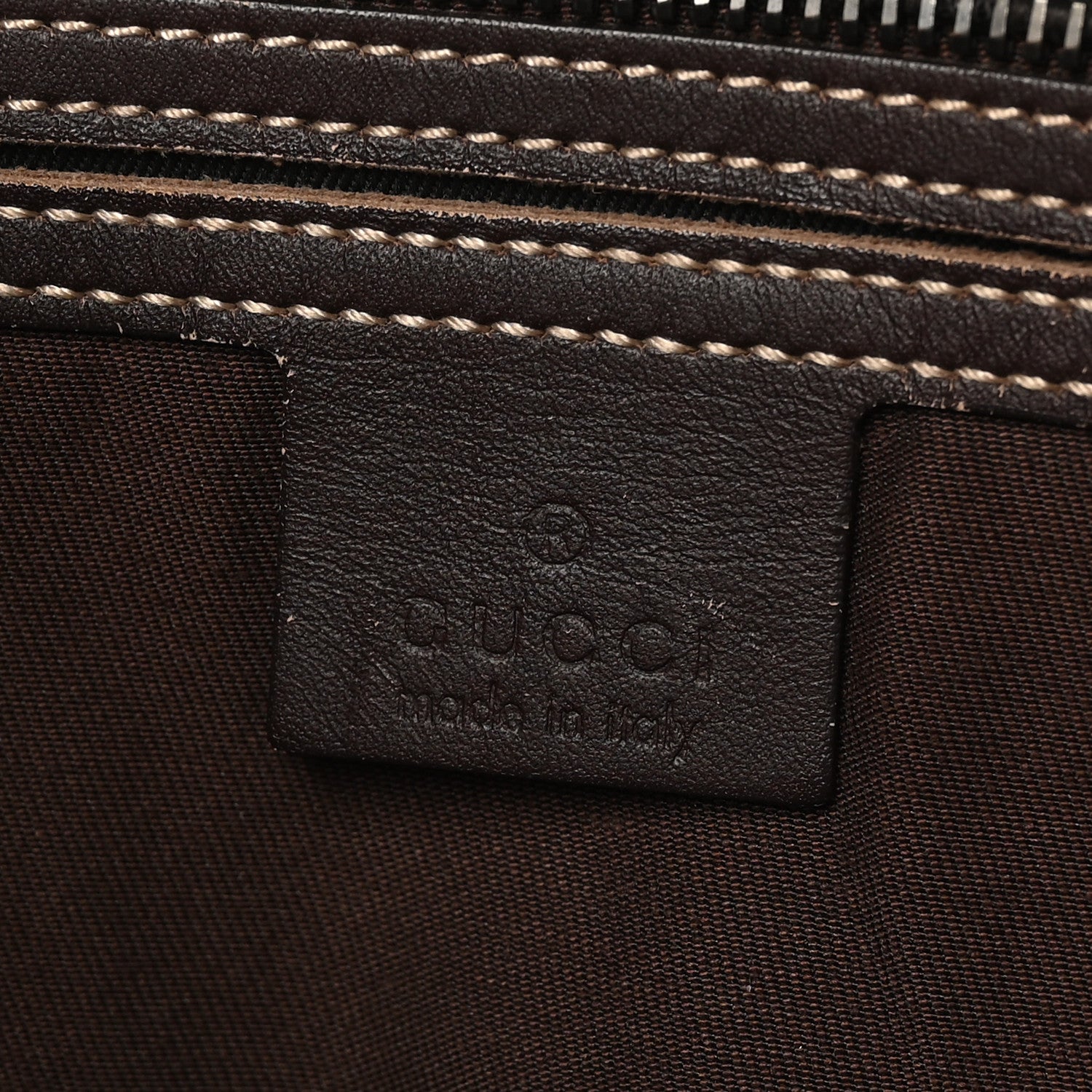 Gucci GG Supreme Monogram Medium Zippered Shopping Tote Dark Brown 5 of 11