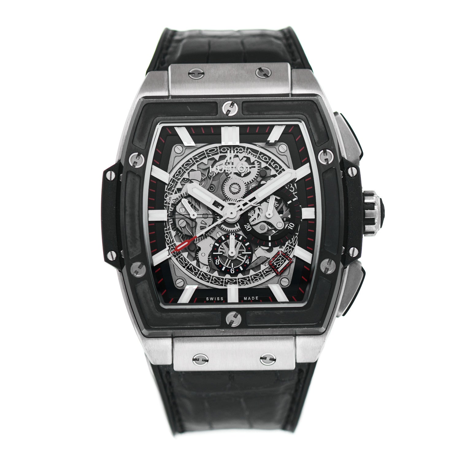 Hublot Titanium Ceramic Alligator 45mm Spirit of Big Bang Automatic Watch Black 641.NM.0173.LR 1 of 4