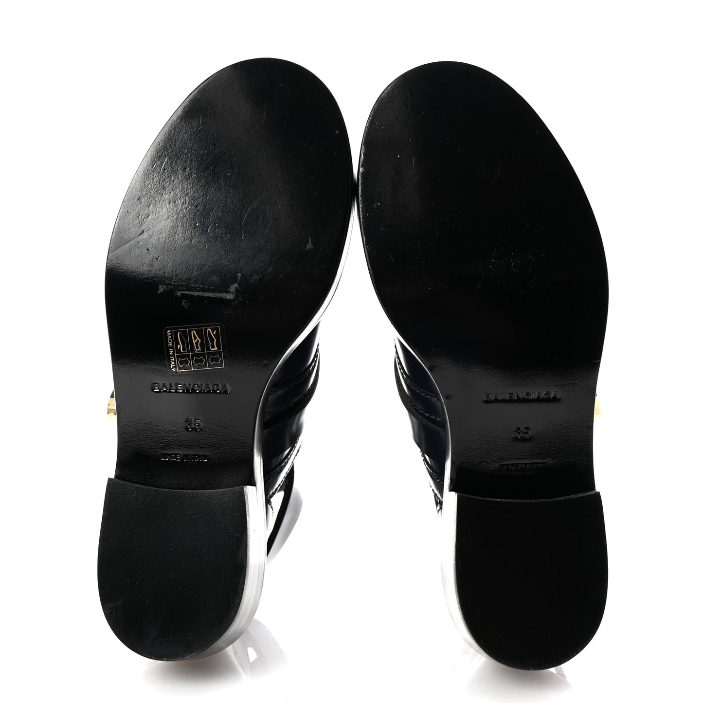 Brushed Calfskin Ceinture Ankle Boots 35 Navy