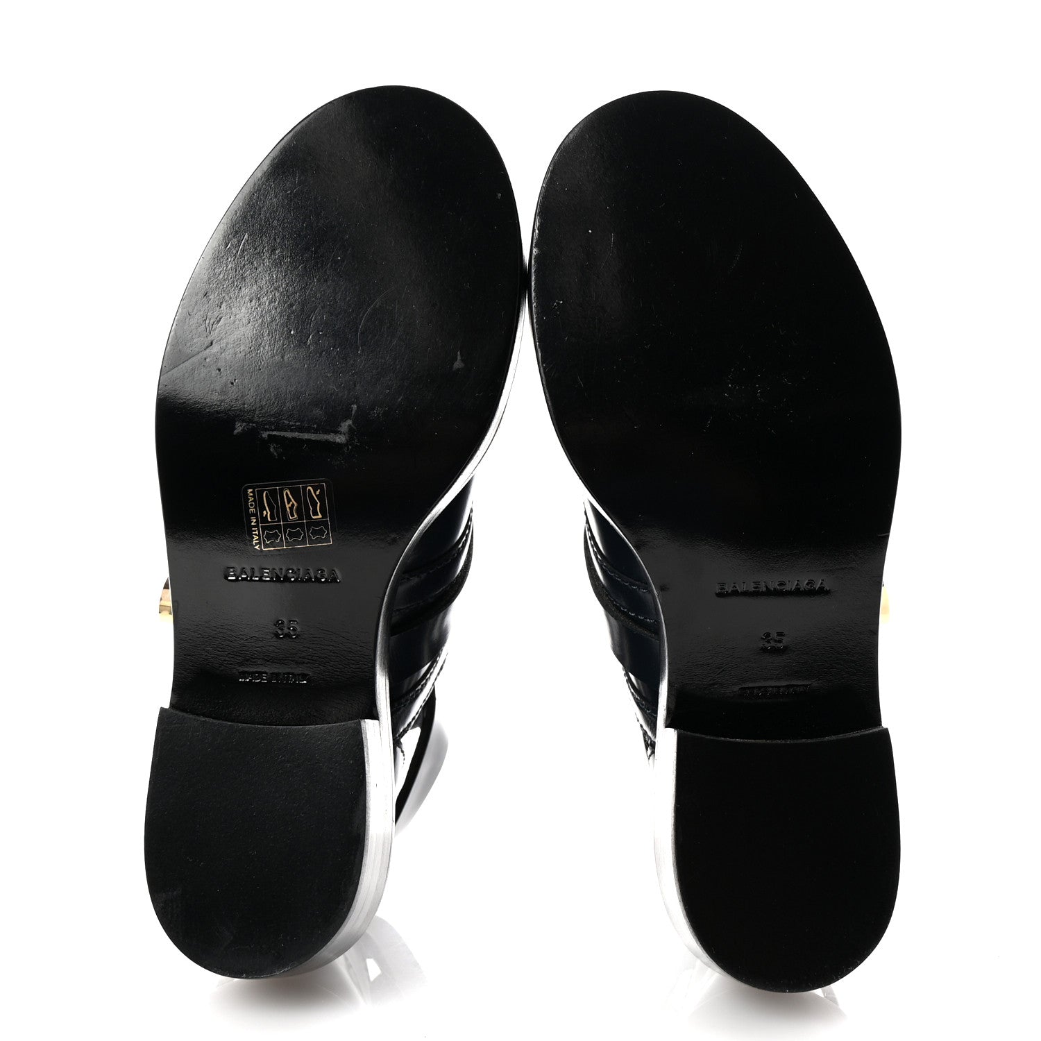 Balenciaga Brushed Calfskin Ceinture Ankle Boots 35 Navy 6 of 8