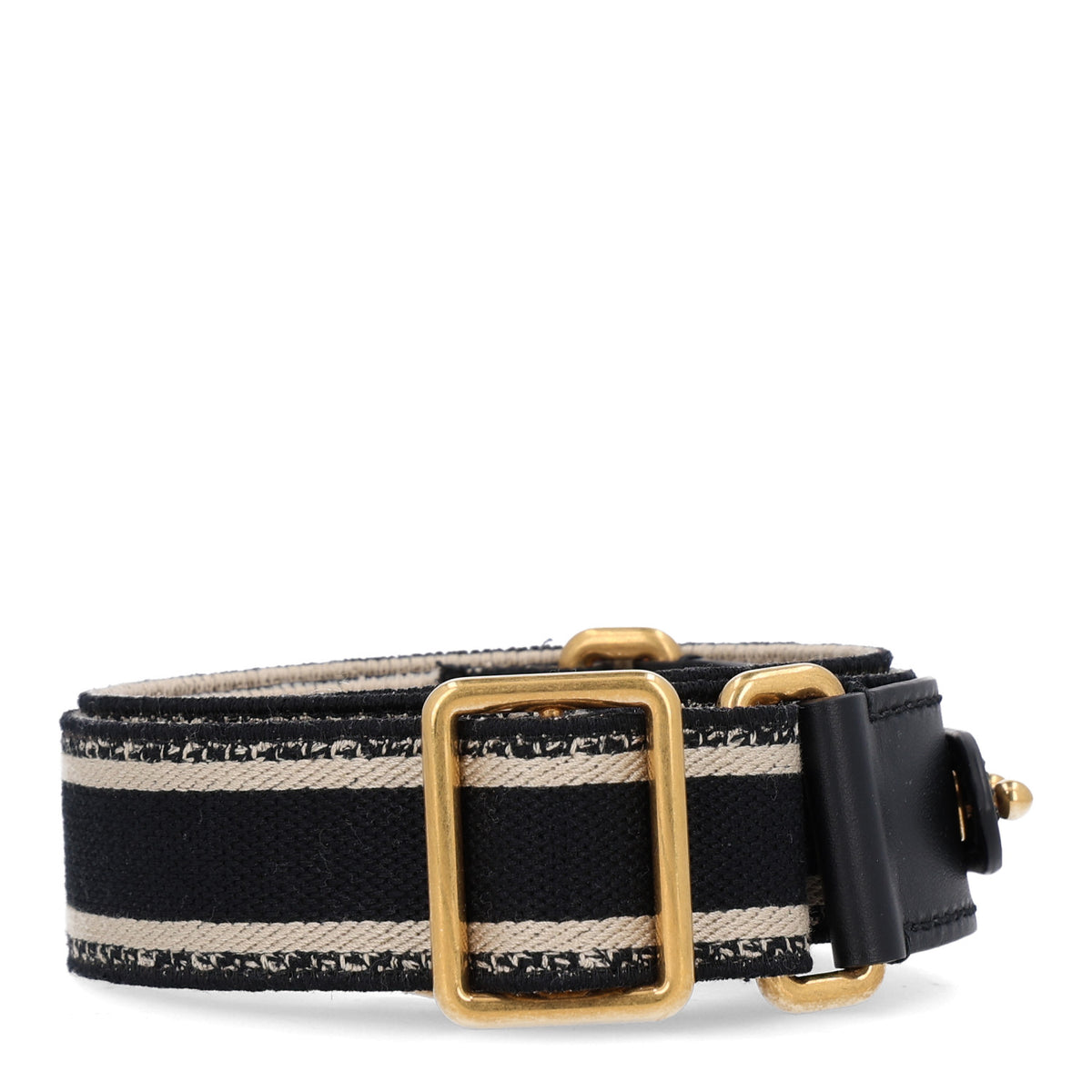 Christian Dior Canvas Embroidered Adjustable Shoulder Strap Black 2 of 4