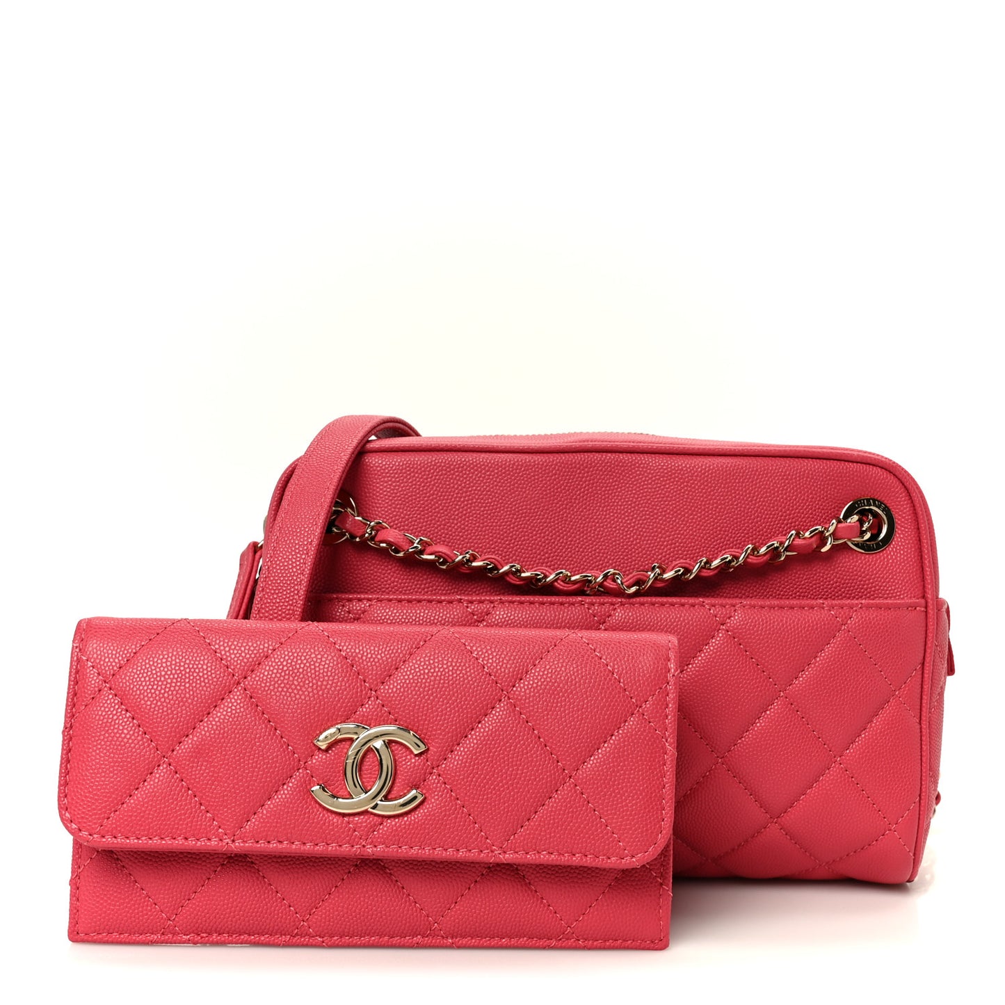 Caviar Quilted Small In & Out Camera Case Pink