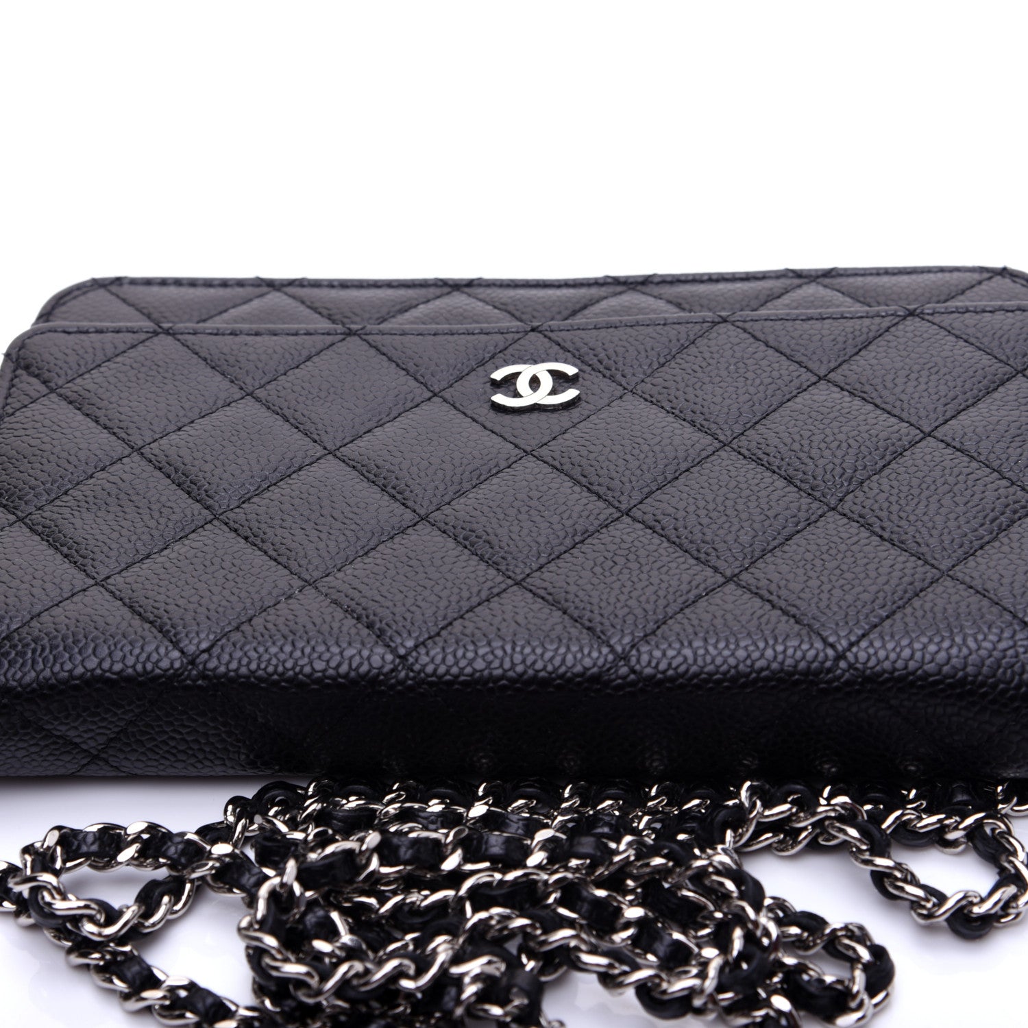 Chanel Caviar Quilted Wallet On Chain WOC Black 11 of 12