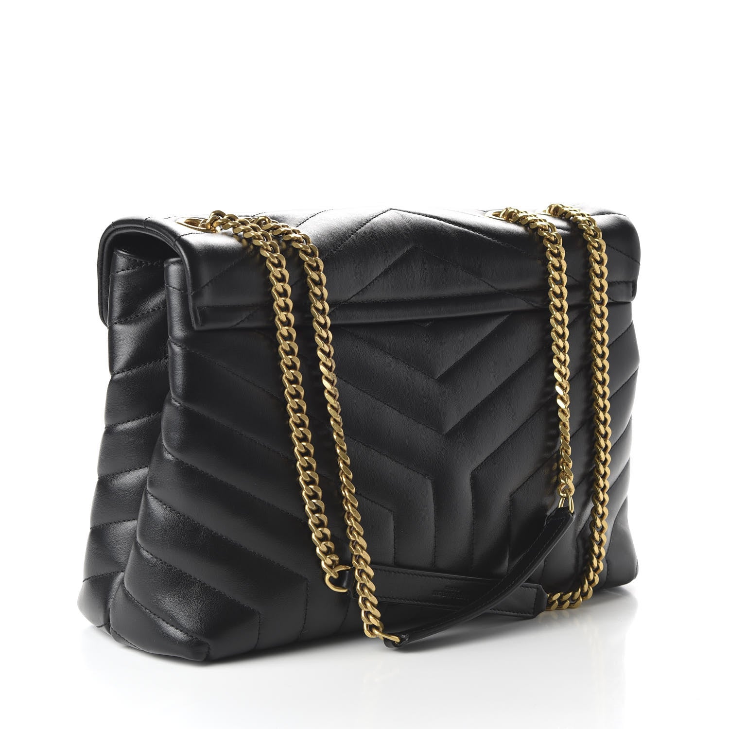 Saint Laurent Calfskin Y Quilted Monogram Medium Loulou Chain Satchel Black 3 of 9