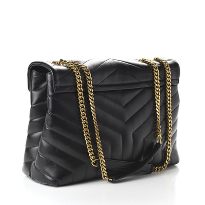 Saint Laurent Calfskin Y Quilted Monogram Medium Loulou Chain Satchel Black 3 of 9