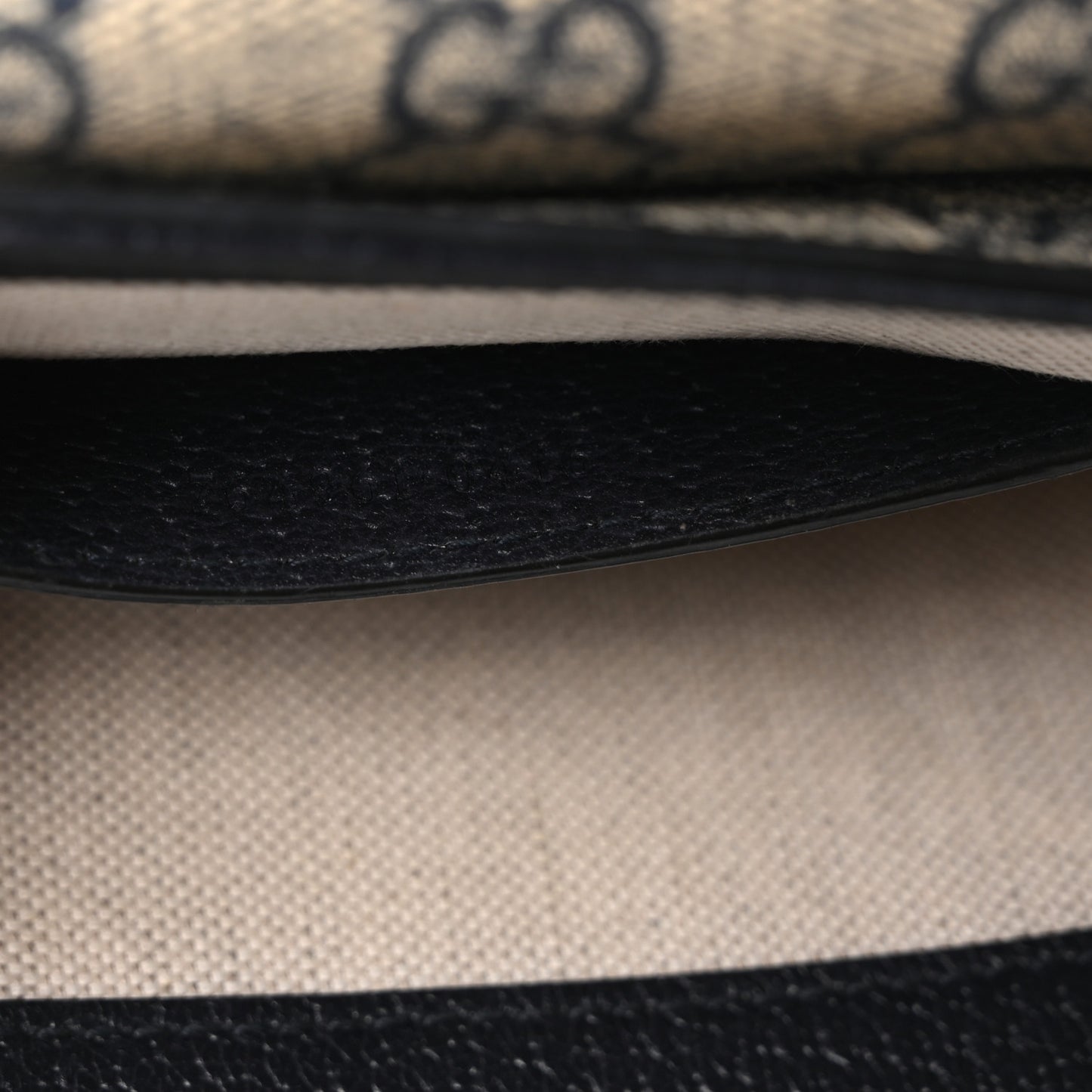 GG Supreme Monogram Textured Dollar Calfskin Web Mini Ophidia Envelope Shoulder Bag Beige Blue