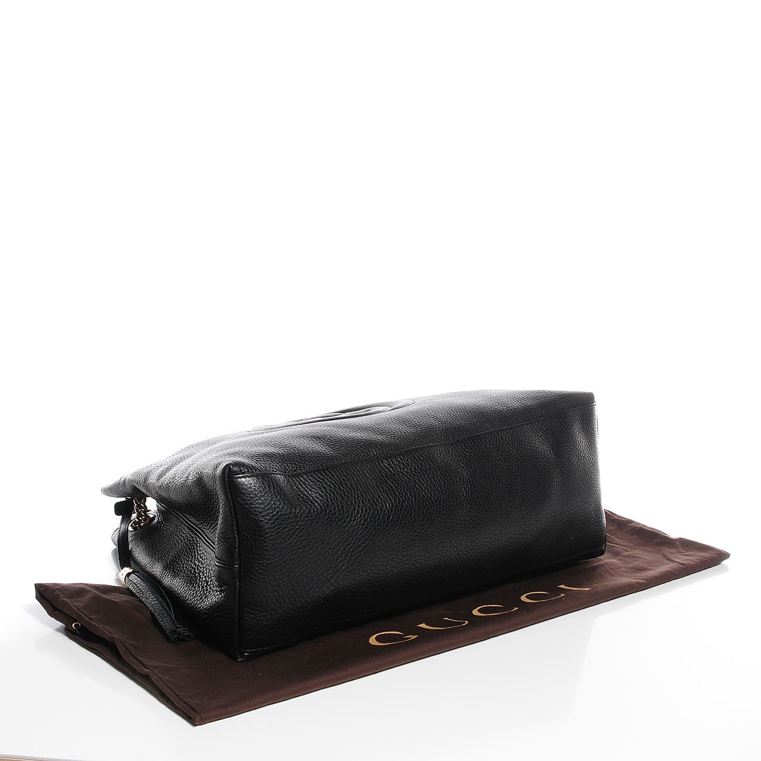 Gucci Pebbled Calfskin Large Soho Chain Shoulder Bag Black 4 of 7