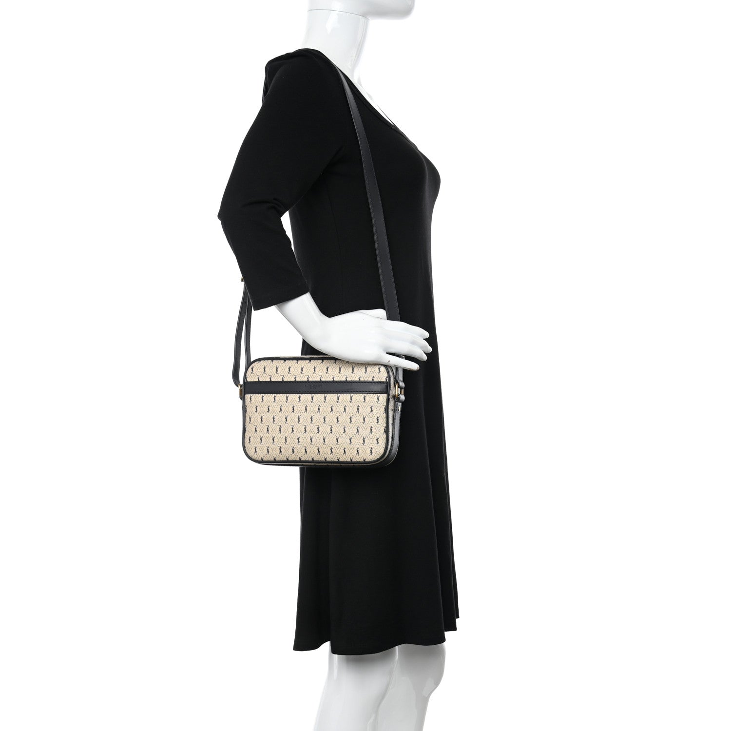 Saint Laurent Canvas Smooth Calfskin Le Monogramme Camera Bag Beige 2 of 9