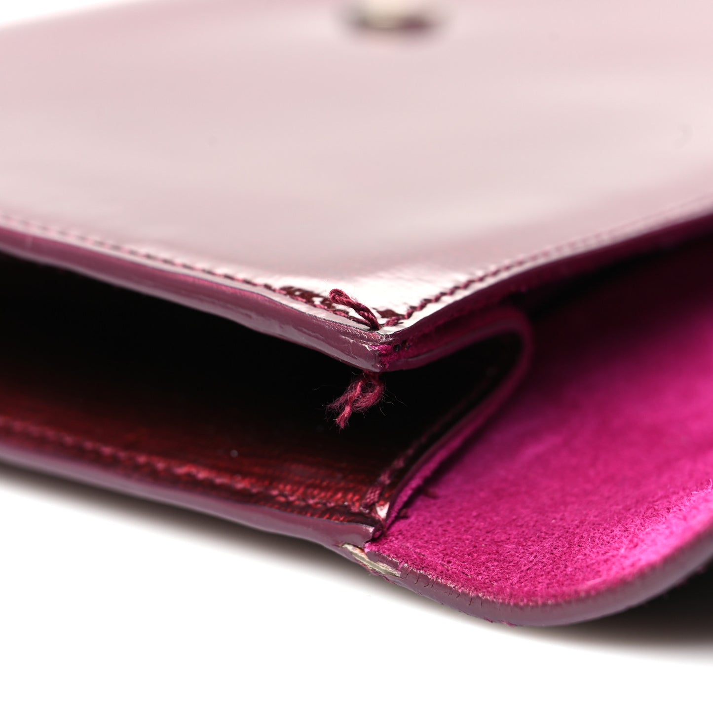 Textured Patent Large Belle De Jour Clutch Purple