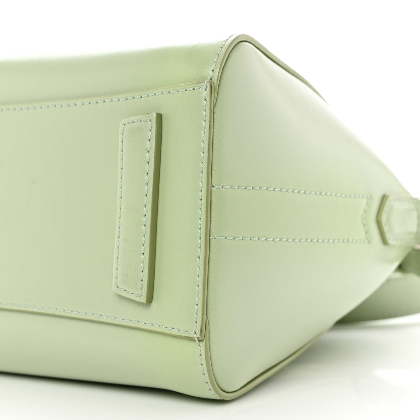Shiny Lord Calfskin Mini Antigona Aqua Green