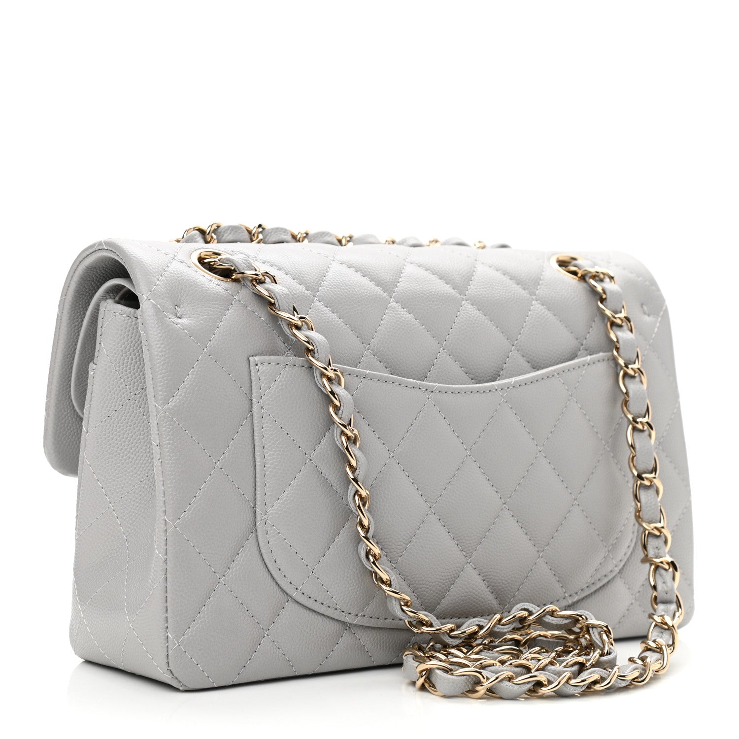 Chanel Caviar Quilted Small Double Flap Grey 3 of 11