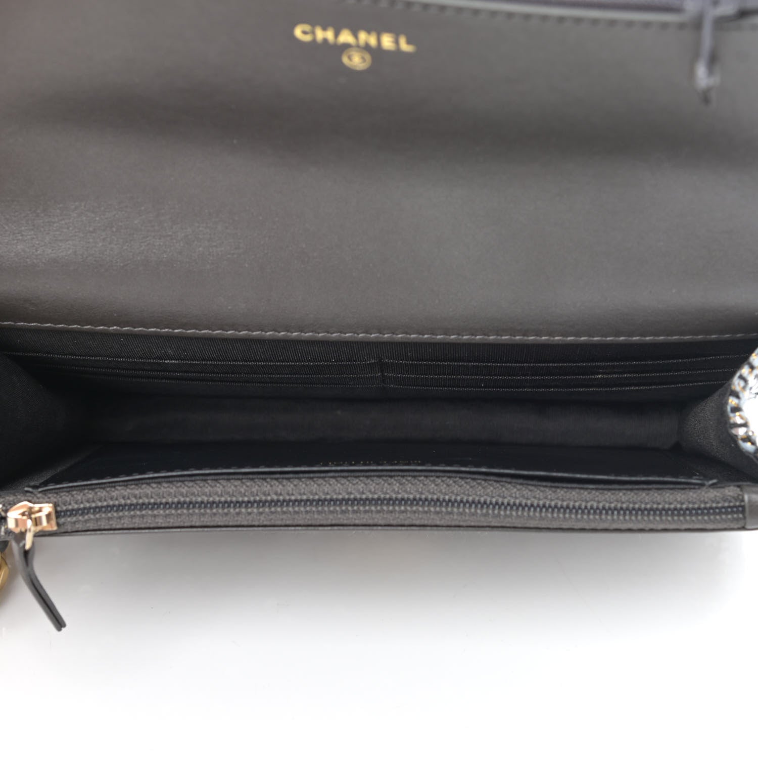 Chanel Sequin Quilted Chanel 19 Wallet On Chain WOC Silver 5 of 15
