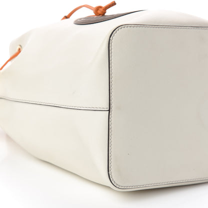 Fendi Vitello Grace Century F is Fendi Stamp Patch Bi-Color Grande Mon Tresor Bucket Bag White Ice Aranciata Maya 9 of 12
