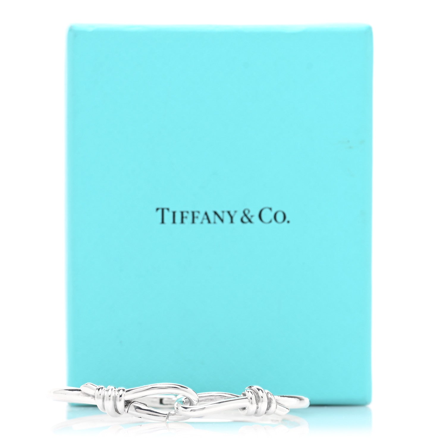 Tiffany Sterling Silver Paloma Picasso Knot Hinged Bangle Bracelet 4 of 4