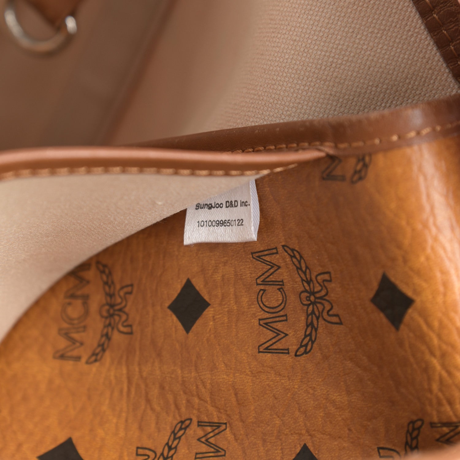 MCM Visetos Shopping Tote Cognac 7 of 18