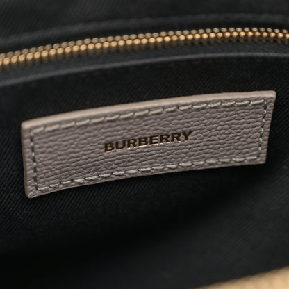 Burberry Grainy Calfskin House Check Medium Banner Tote Taupe Brown 6 of 10