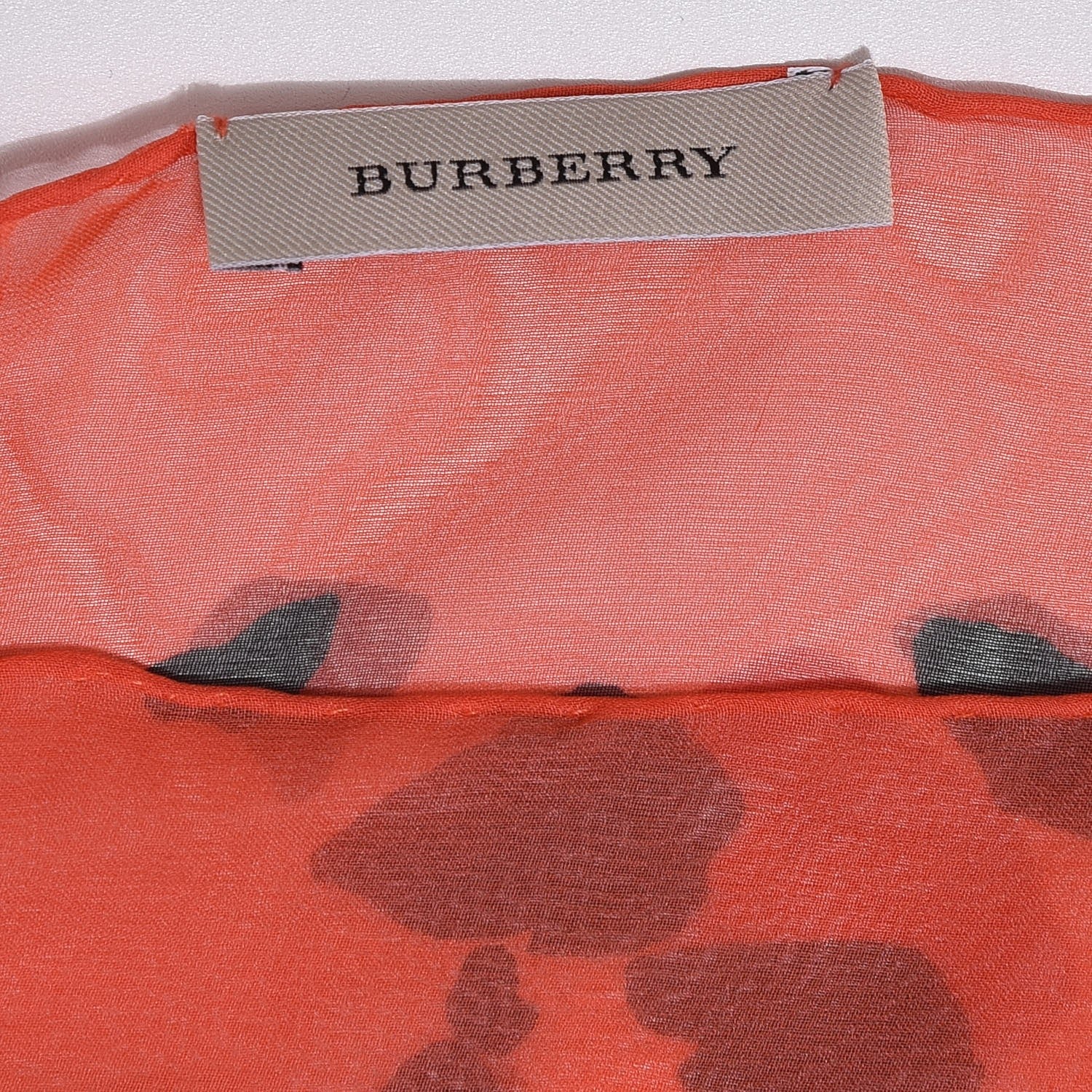 Burberry Silk Animal Print Scarf Bright Peony 6 of 6