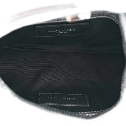 Saint Laurent Metallic Lambskin Monogram Loulou Puffer Pouch Clutch Silver 6 of 13