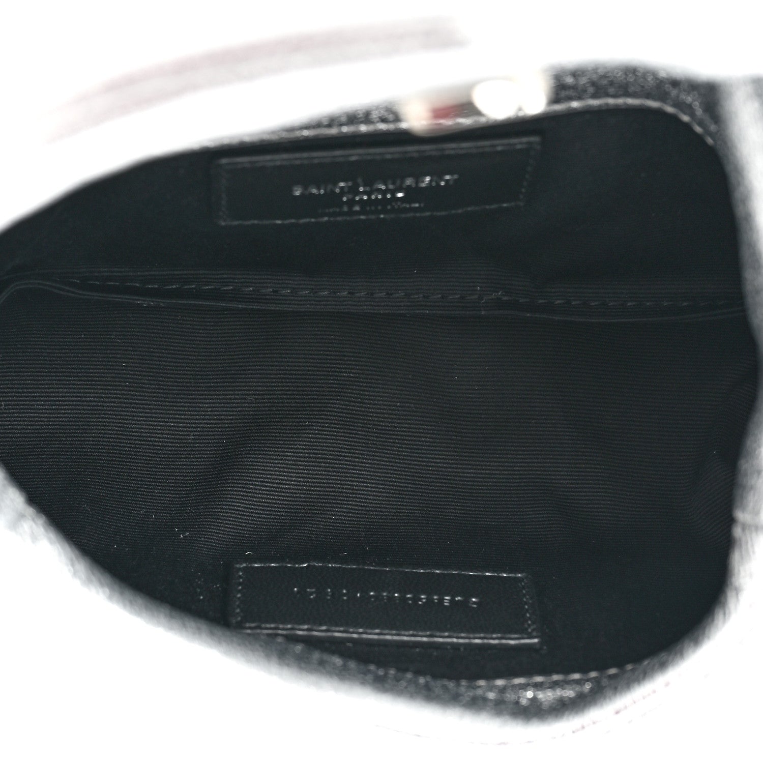 Saint Laurent Metallic Lambskin Monogram Loulou Puffer Pouch Clutch Silver 6 of 13
